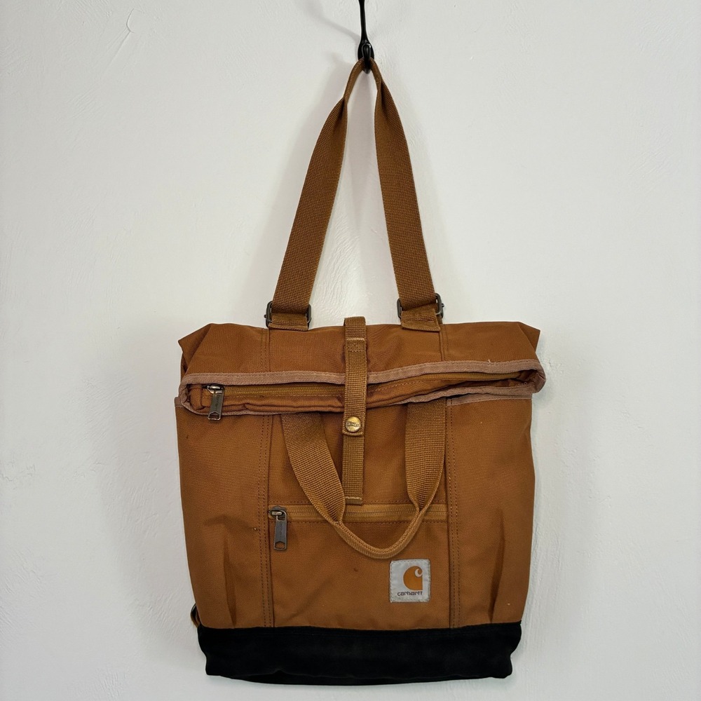 Carhartt Backpack Women's Brown Convertible Canvas Multi Pockets Gorpcore - Picture 5 of 15
